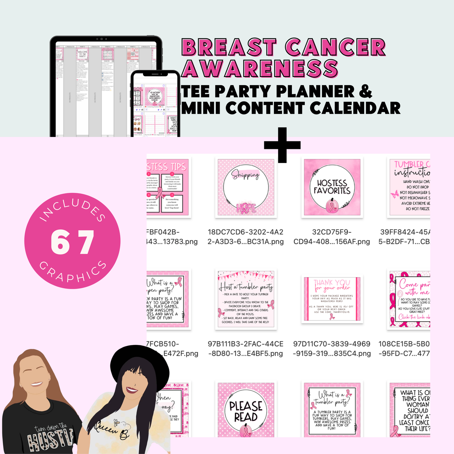 Breast Cancer Awareness Tee Party Planner & Party Engagement Graphics for Social Media for T-Shirt Makers | Sun Kissed Virtual Assistant