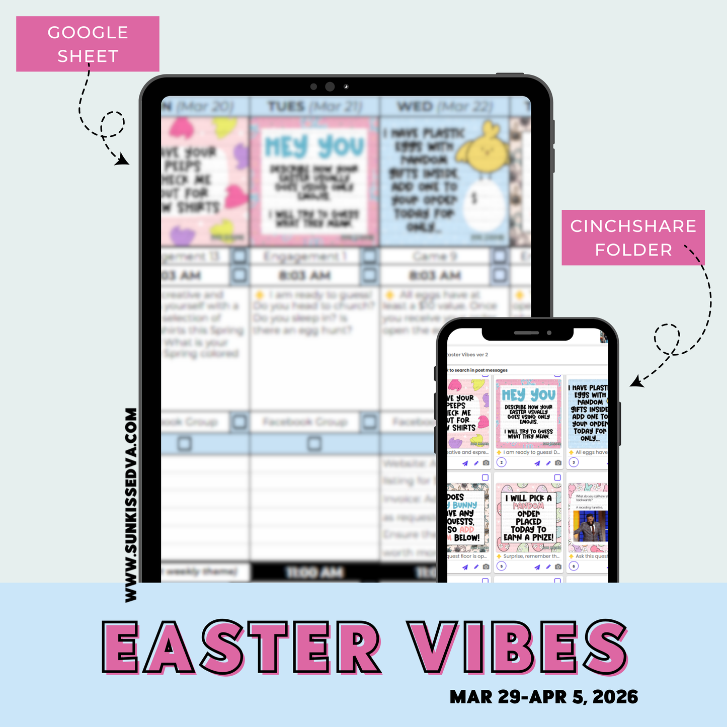 Easter Vibes Content Calendar & Engagement Graphics