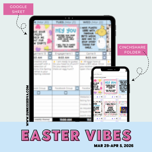 Easter Vibes Content Calendar & Engagement Graphics