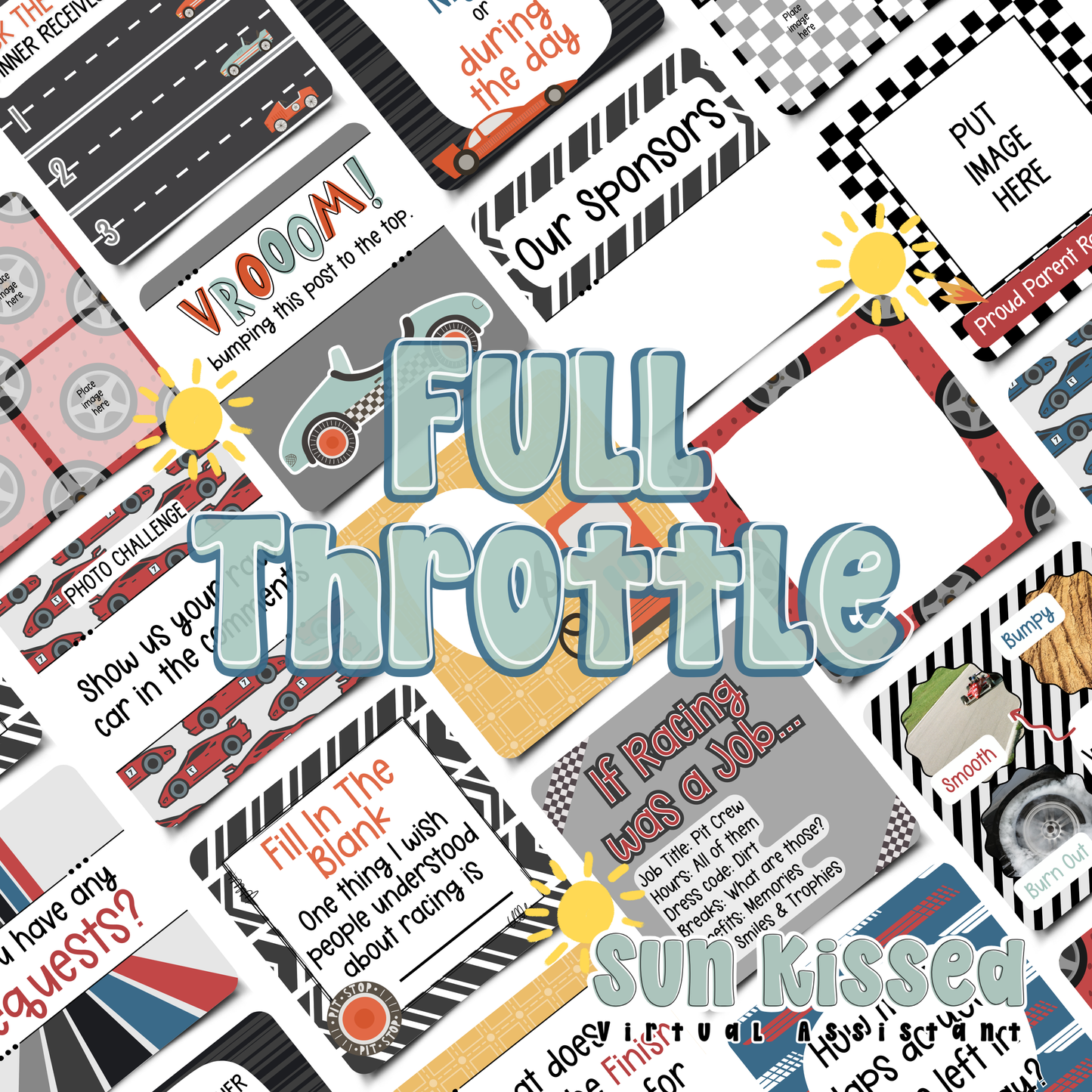 Full Throttle (89 Social Media Graphics, Captions & Canva Templates)
