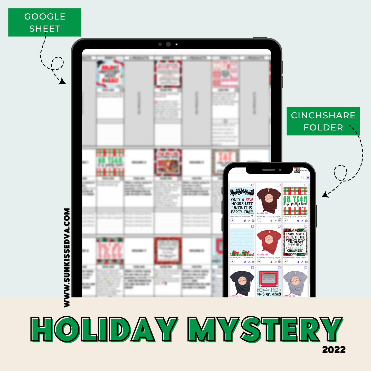 Holiday Mystery Tee Party Planner | Sun Kissed Virtual Assistant