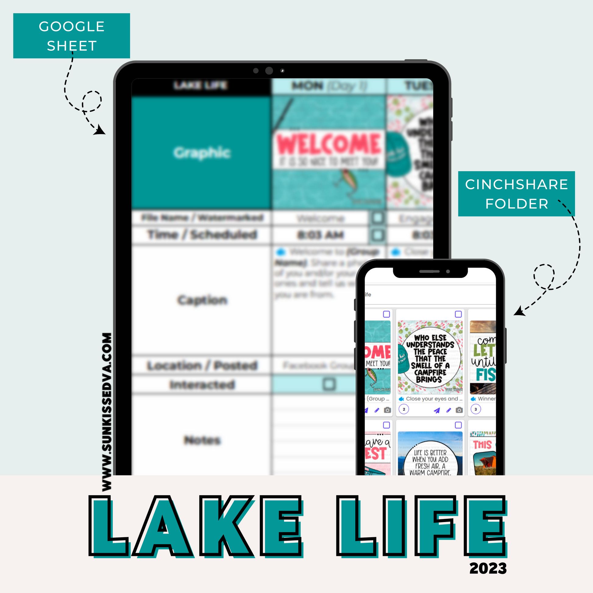Lake Life Content Calendar | Sun Kissed Virtual Assistant