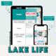 Lake Life Content Calendar with social media engagement graphics for tshirt business | Sun Kissed Virtual Assistant