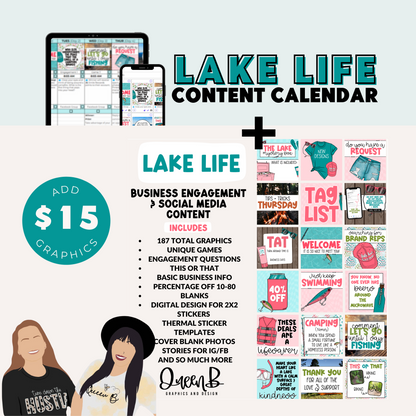 Lake Life Content Calendar | Sun Kissed Virtual Assistant