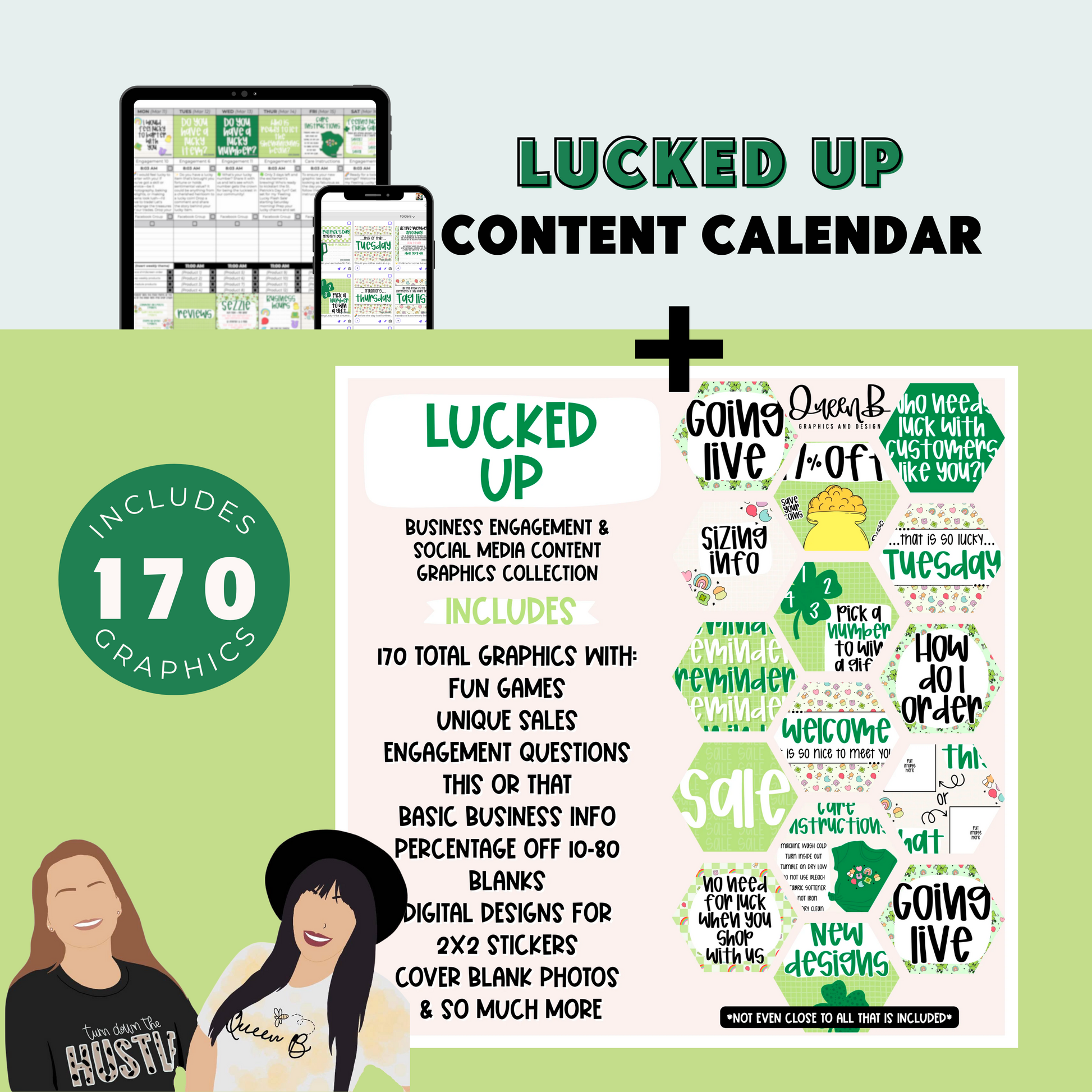 Lucked Up Content Calendar themed social media plan for St. Patrick's Day | Sun Kissed Virtual Assistant