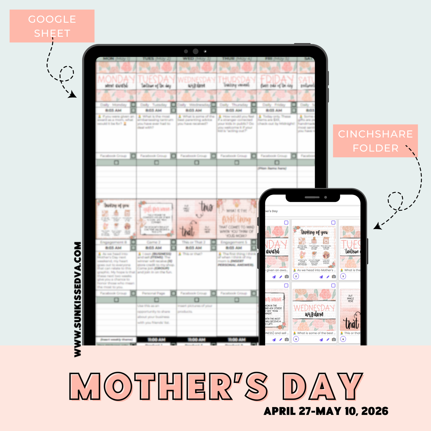 Mother's Day Content Calendar & Engagement Graphics