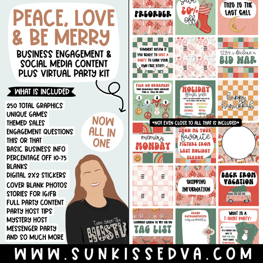 Peace, Love & Be Merry (250 Social Media Graphics)
