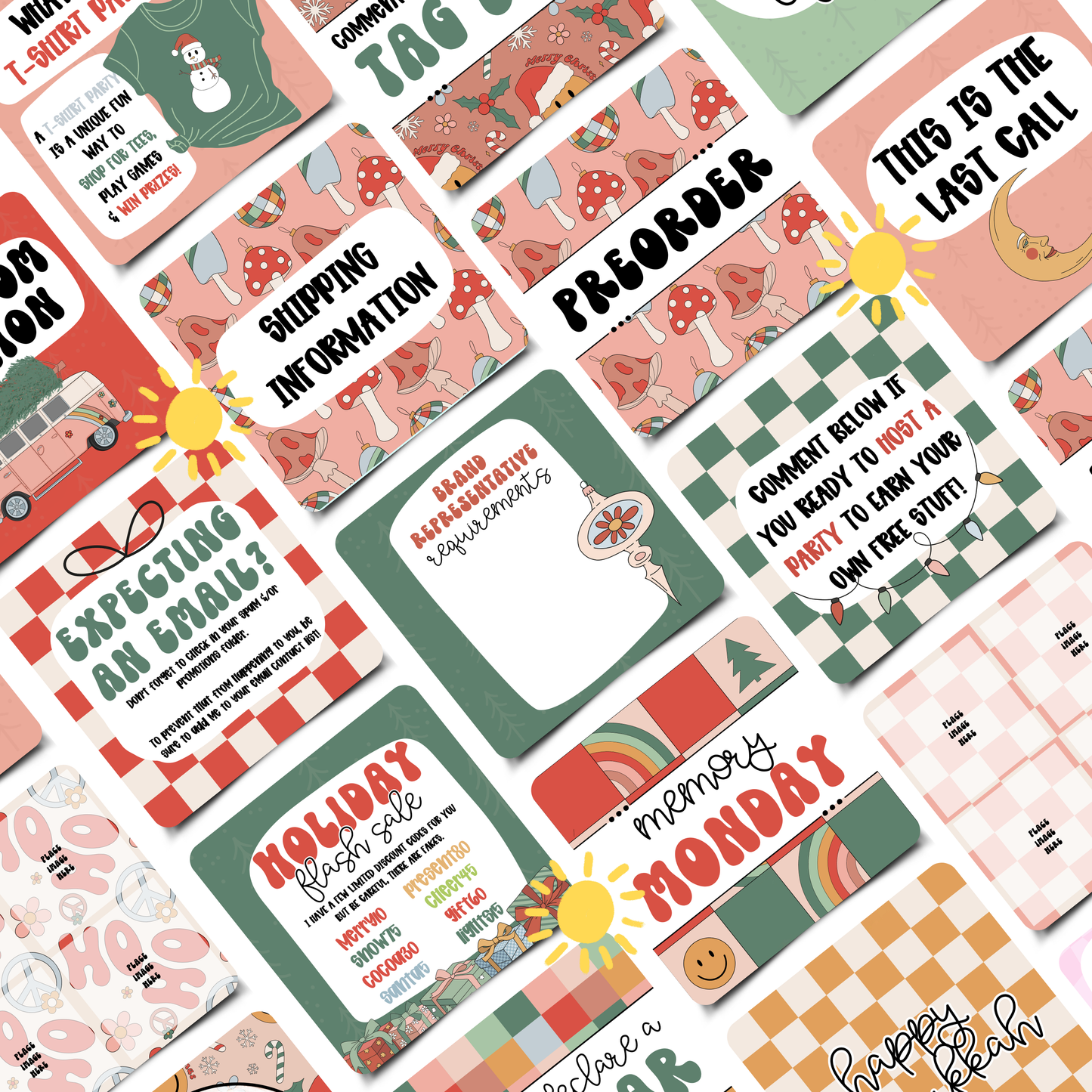 Peace, Love & Be Merry (250 Social Media Graphics)