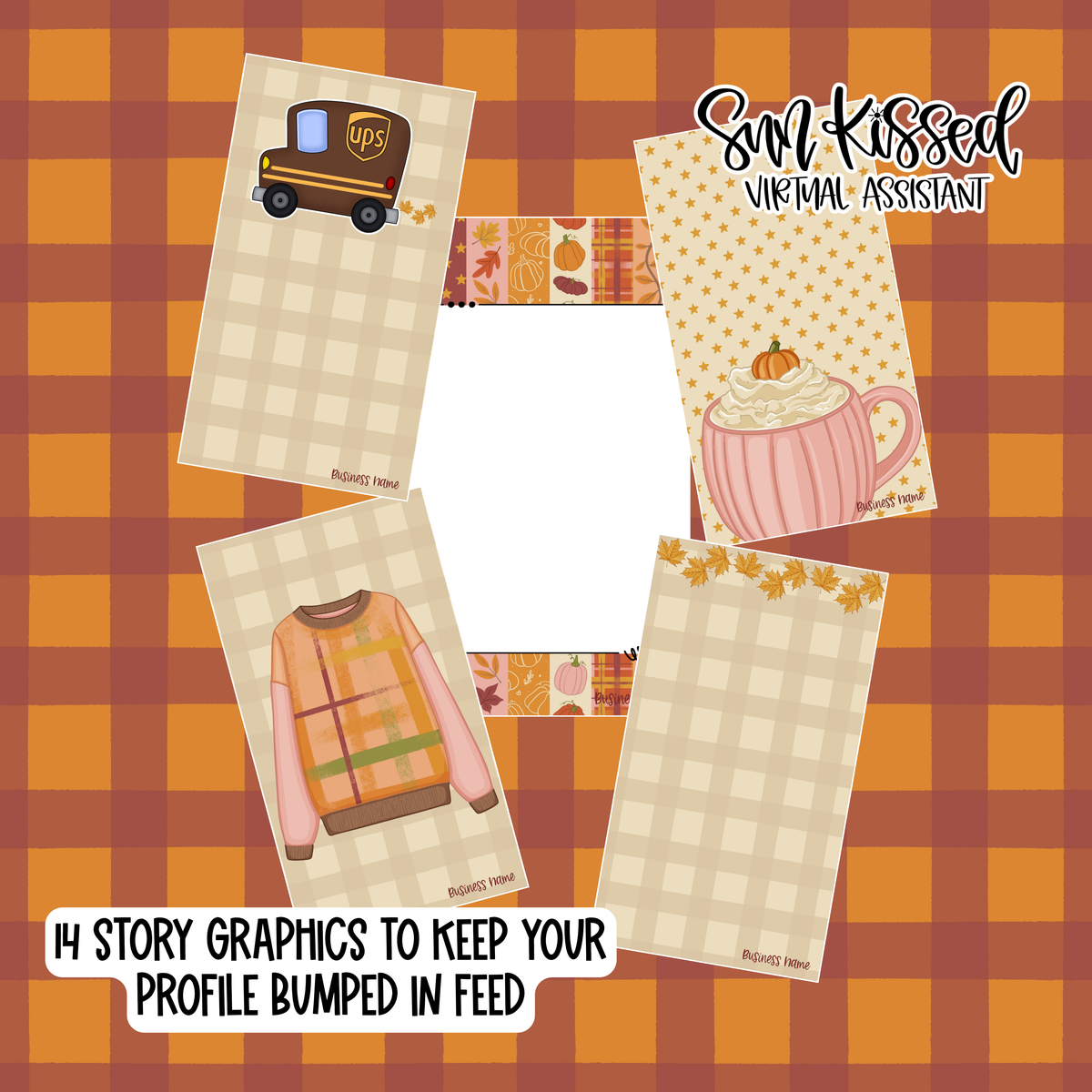 Plaid Pumpkin (91 Editable Graphics in Canva)