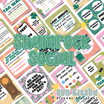 Shamrock Social (86 Social Media Graphics, Captions & Canva Templates)