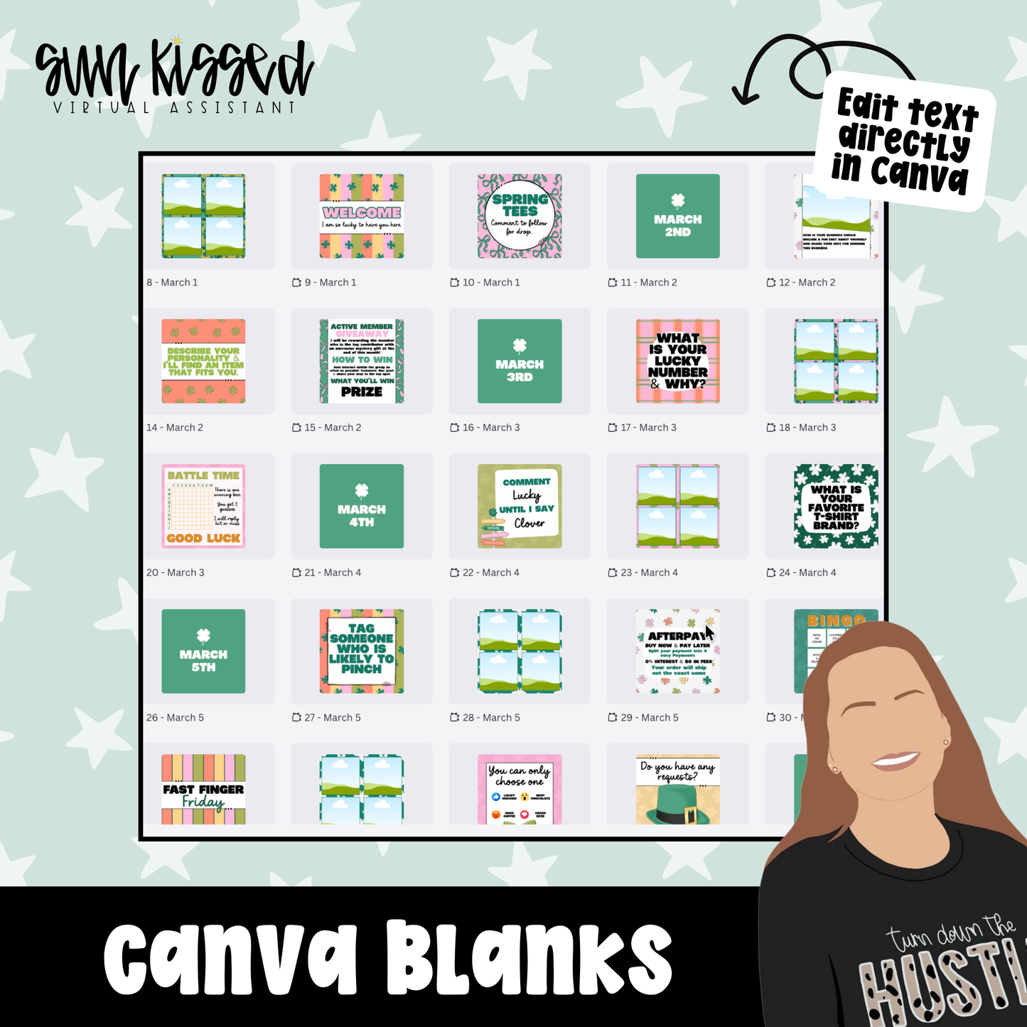 Shamrock Social (86 Social Media Graphics, Captions & Canva Templates)