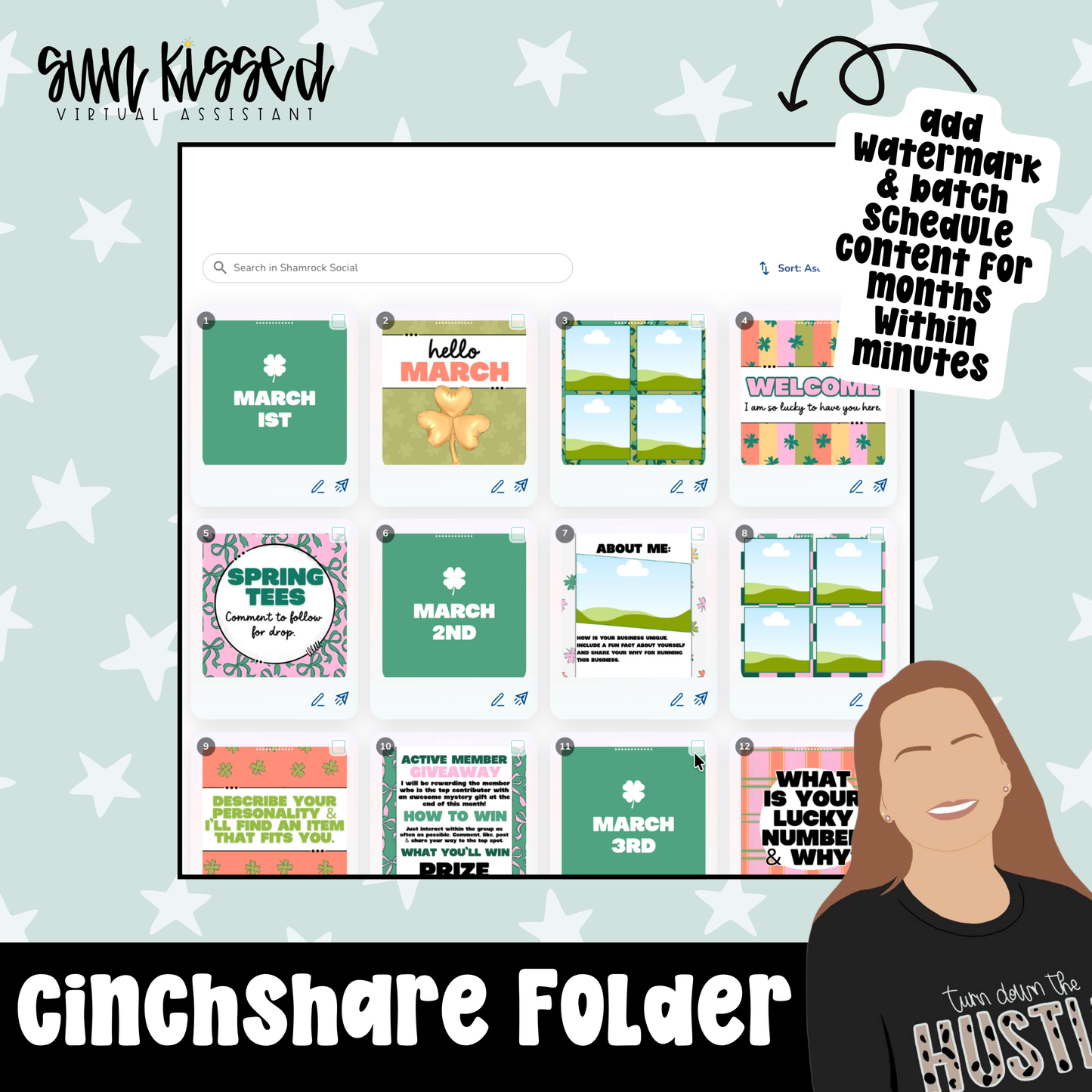 Shamrock Social (86 Social Media Graphics, Captions & Canva Templates)