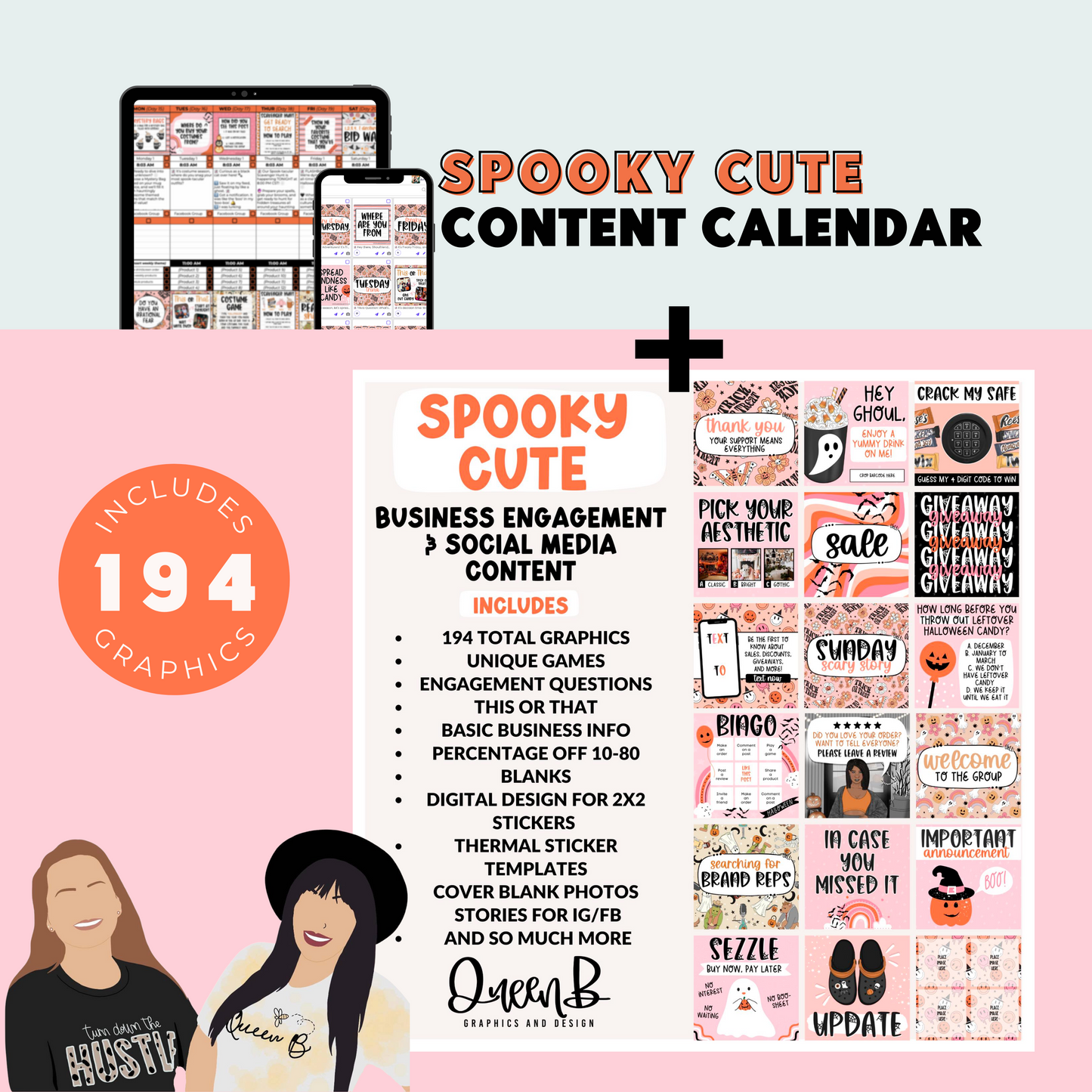 Spooky Cute Content Calendar themed social media plan | Sun Kissed Virtual Assistant