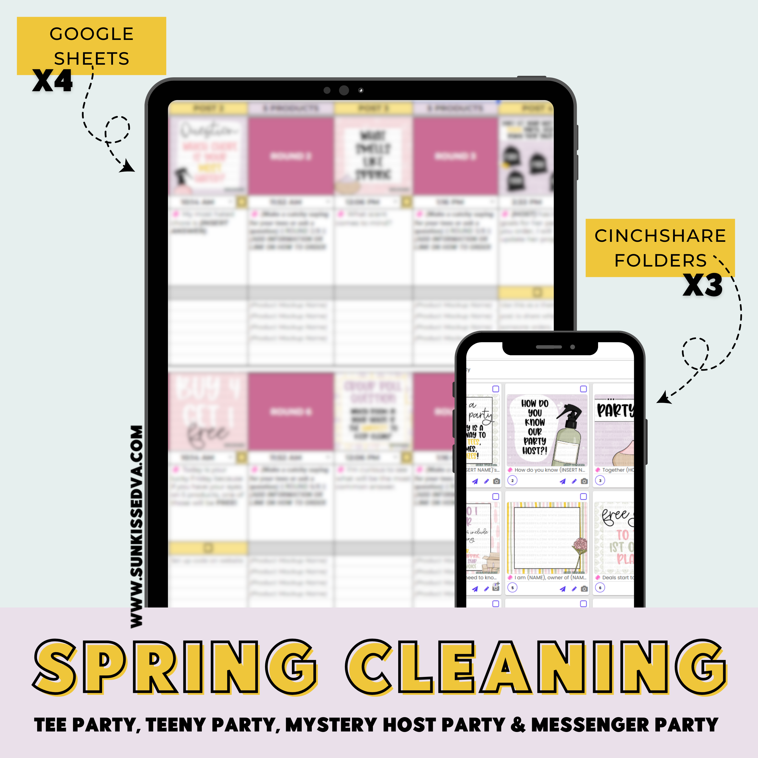 Spring Clean Party Invite Spring Cleaning Tee Party Planner | Sun Kissed Virtual Assistant – Sun ...
