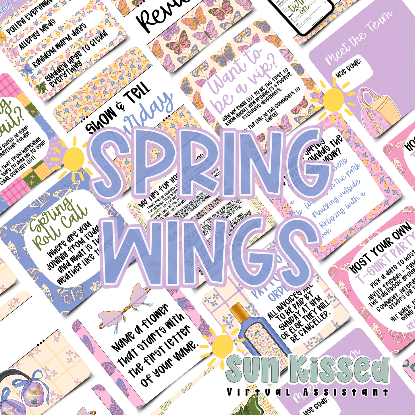 Spring Wings (184 Social Media Graphics with Party)