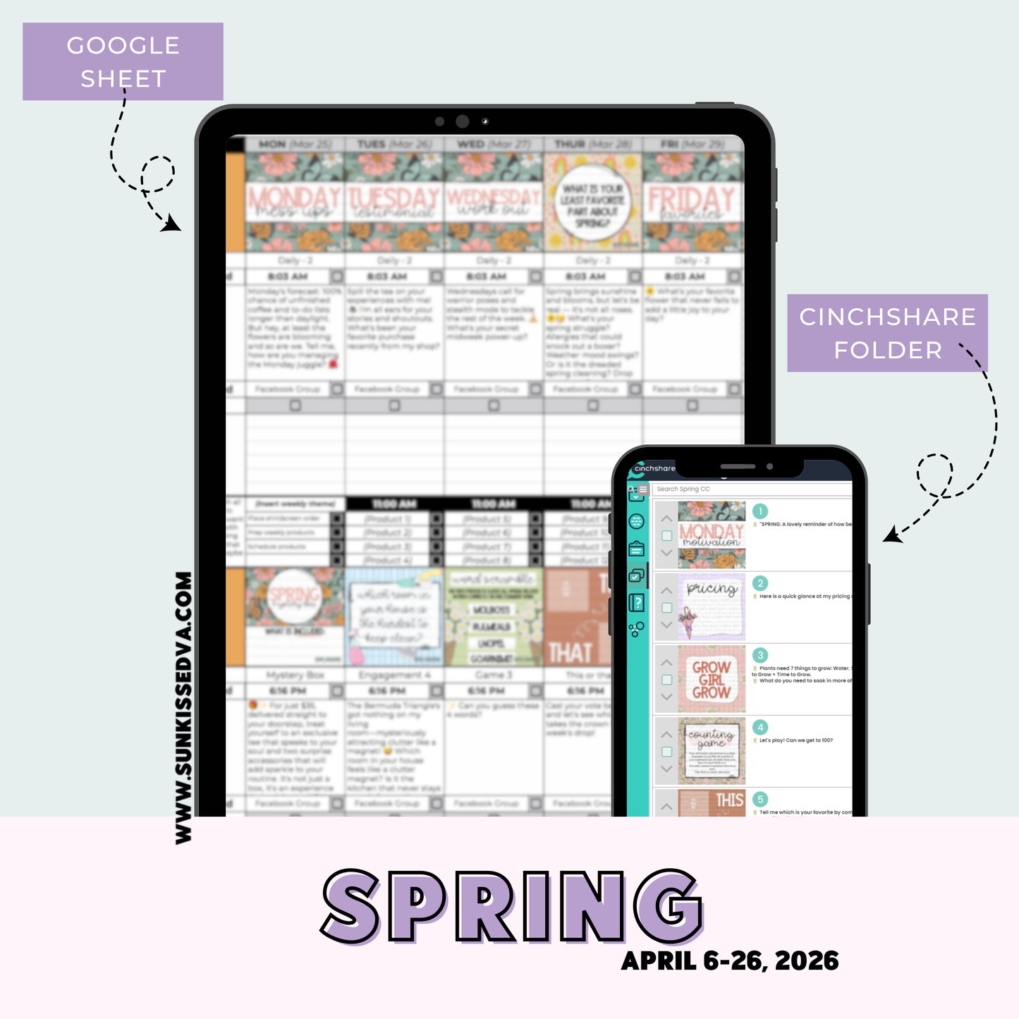 Spring Content Calendar & 139 Engagement Graphics