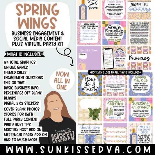 Spring Wings (184 Social Media Graphics with Party)