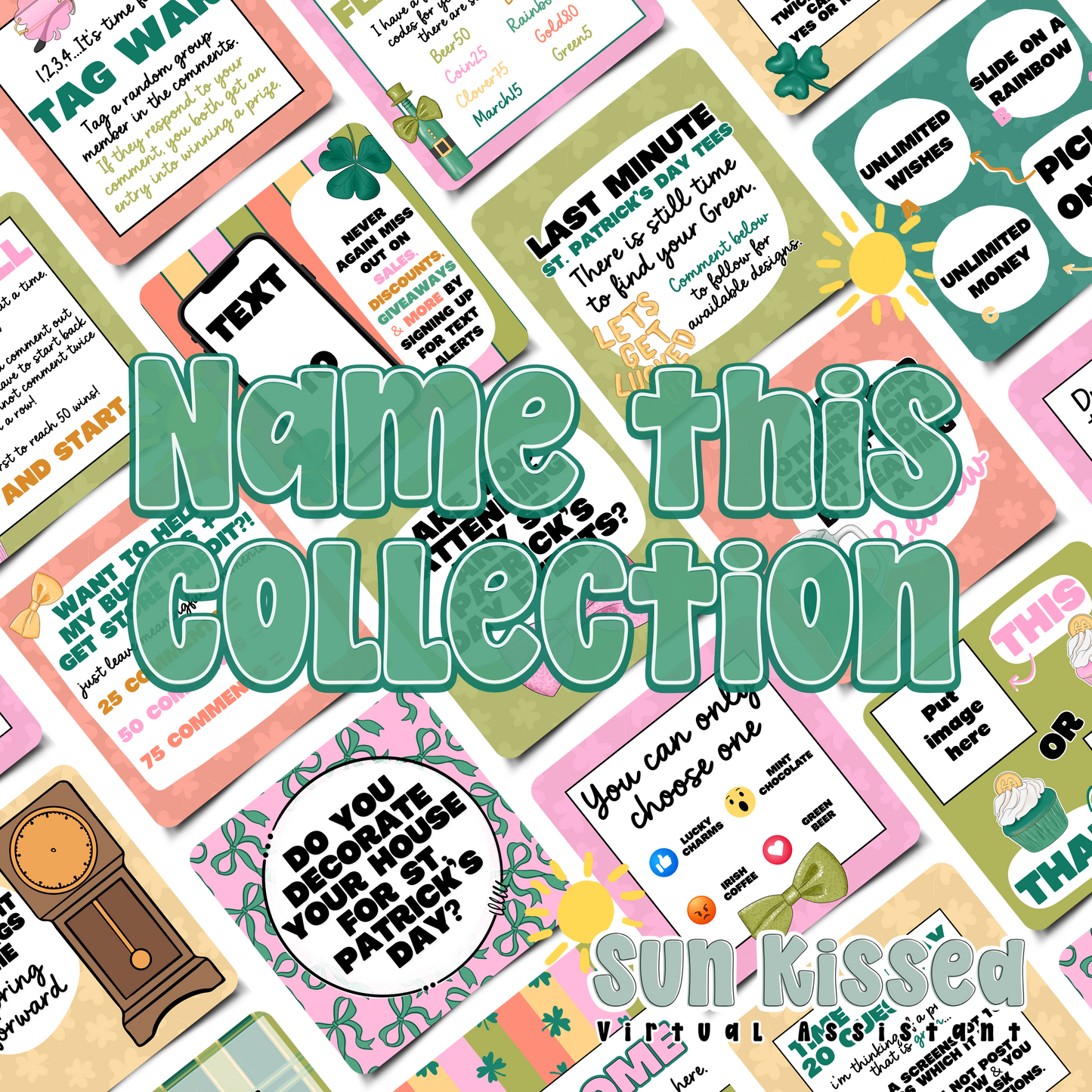 Shamrock Social (86 Social Media Graphics, Captions & Canva Templates)