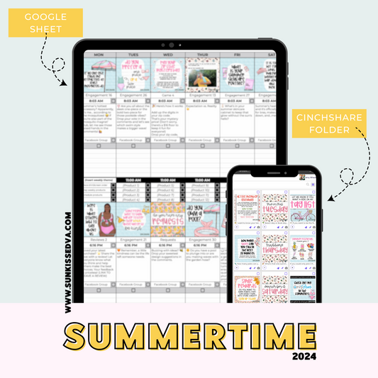 Summertime Content Calendar themed social media plan | Sun Kissed Virtual Assistant