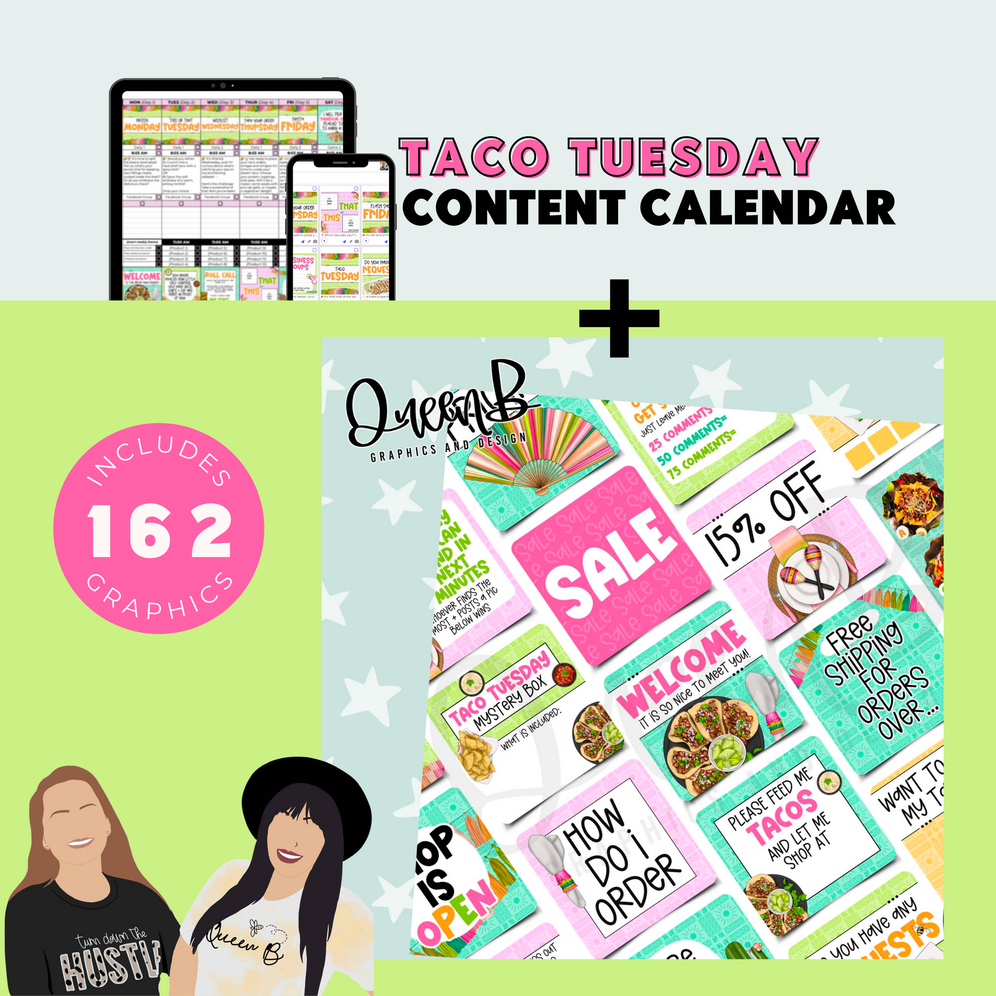 Taco Tuesday Content Calendar themed social media plan | Sun Kissed Virtual Assistant