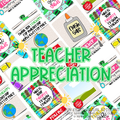 Teacher Appreciation (10 Graphics with Canva Template)