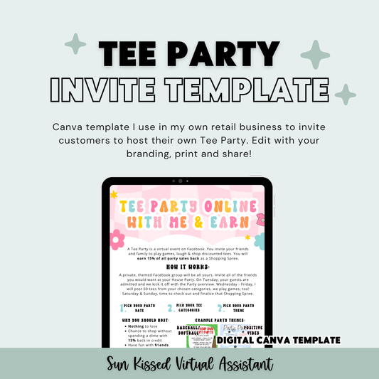 Tee Party Invite Flyers