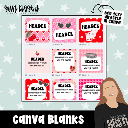 Viva Las Valentine (142 Social Media Graphics & Canva Templates)