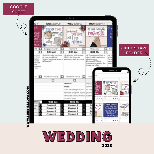 Wedding Content Calendar | Sun Kissed Virtual Assistant