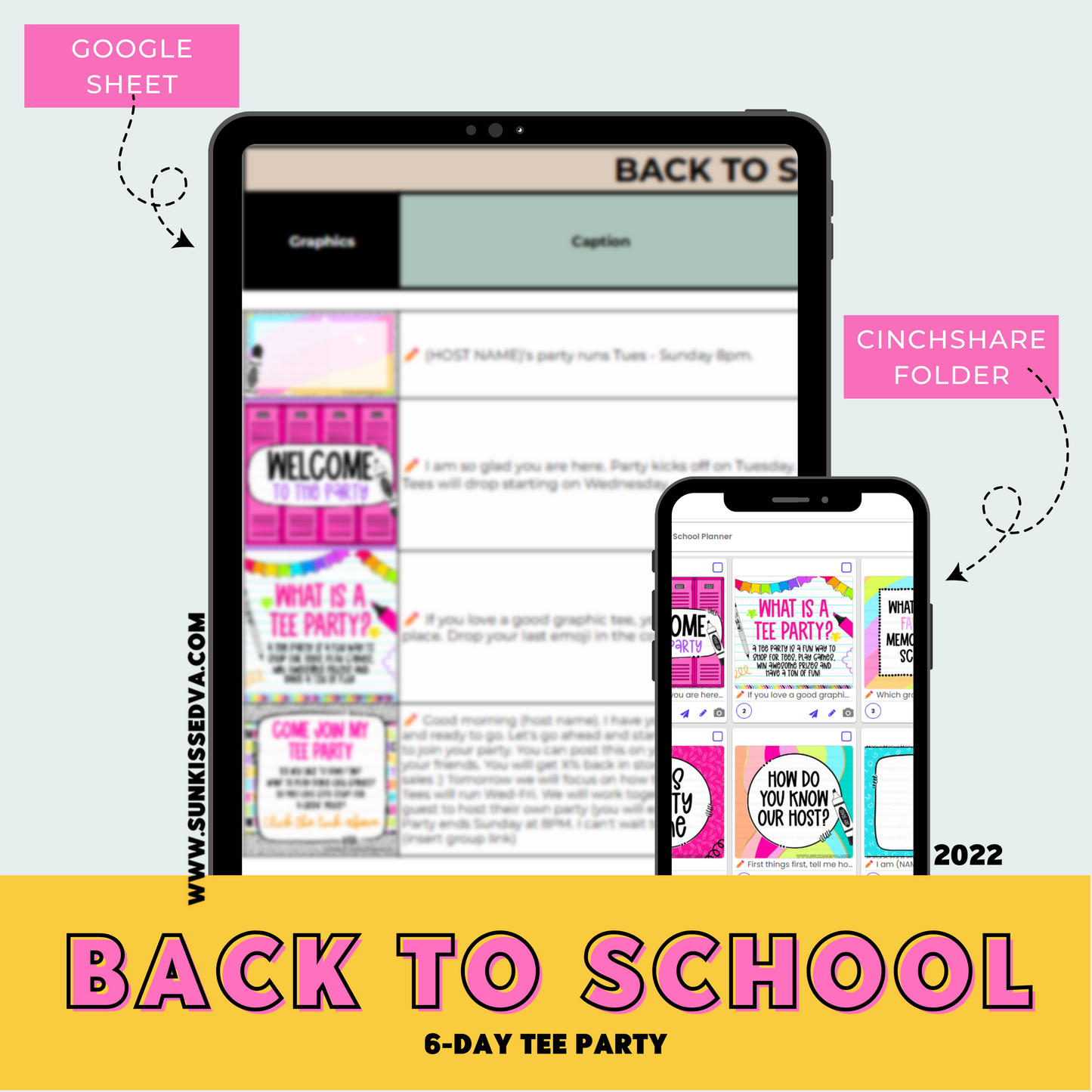 Back To School Tee Party Planner | Sun Kissed Virtual Assistant
