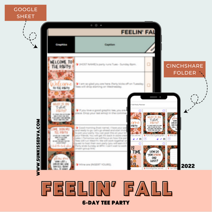 Feelin Fall Tee Party Planner | Sun Kissed Virtual Assistant