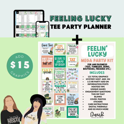 Feelin' Lucky Tee Party Planner & 121 Party Graphics