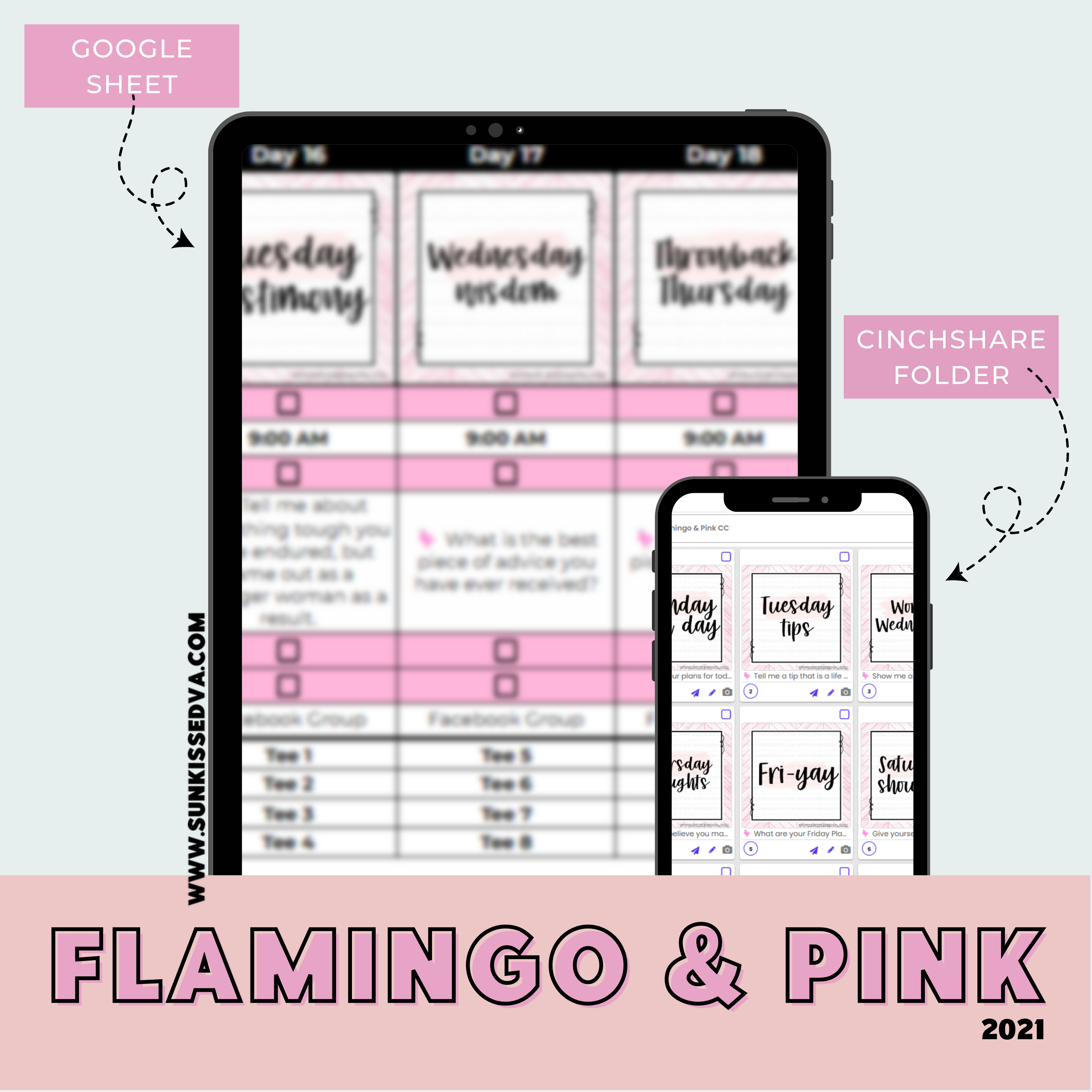 Flamingo & Pink Content Calendar | Sun Kissed Virtual Assistant โ Sun ...