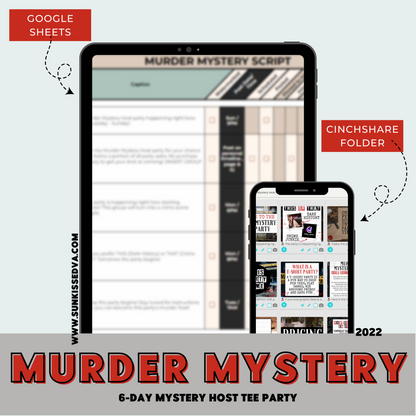 Murder Mystery Tee Party Planner | Sun Kissed Virtual Assistant