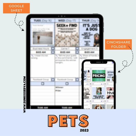 Pets Content Calendar to connect with your pet lover followers | Sun Kissed Virtual Assistant