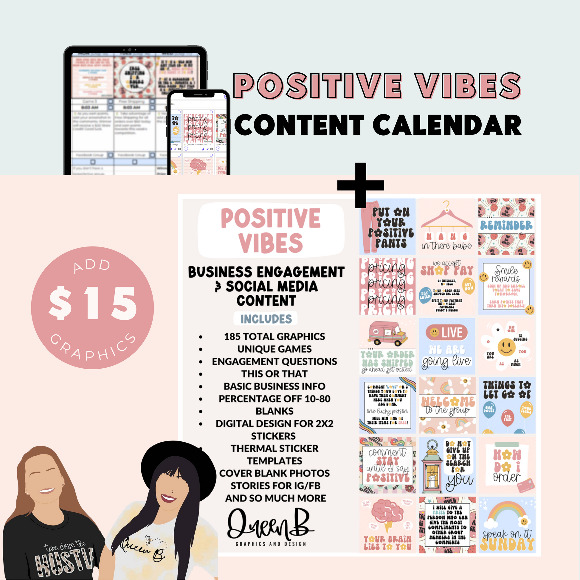 Positive Vibes Content Calendar to connect with your audience right where they are | Sun Kissed Virtual Assistant