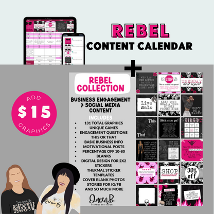 Rebel Content Calendar | Sun Kissed Virtual Assistant