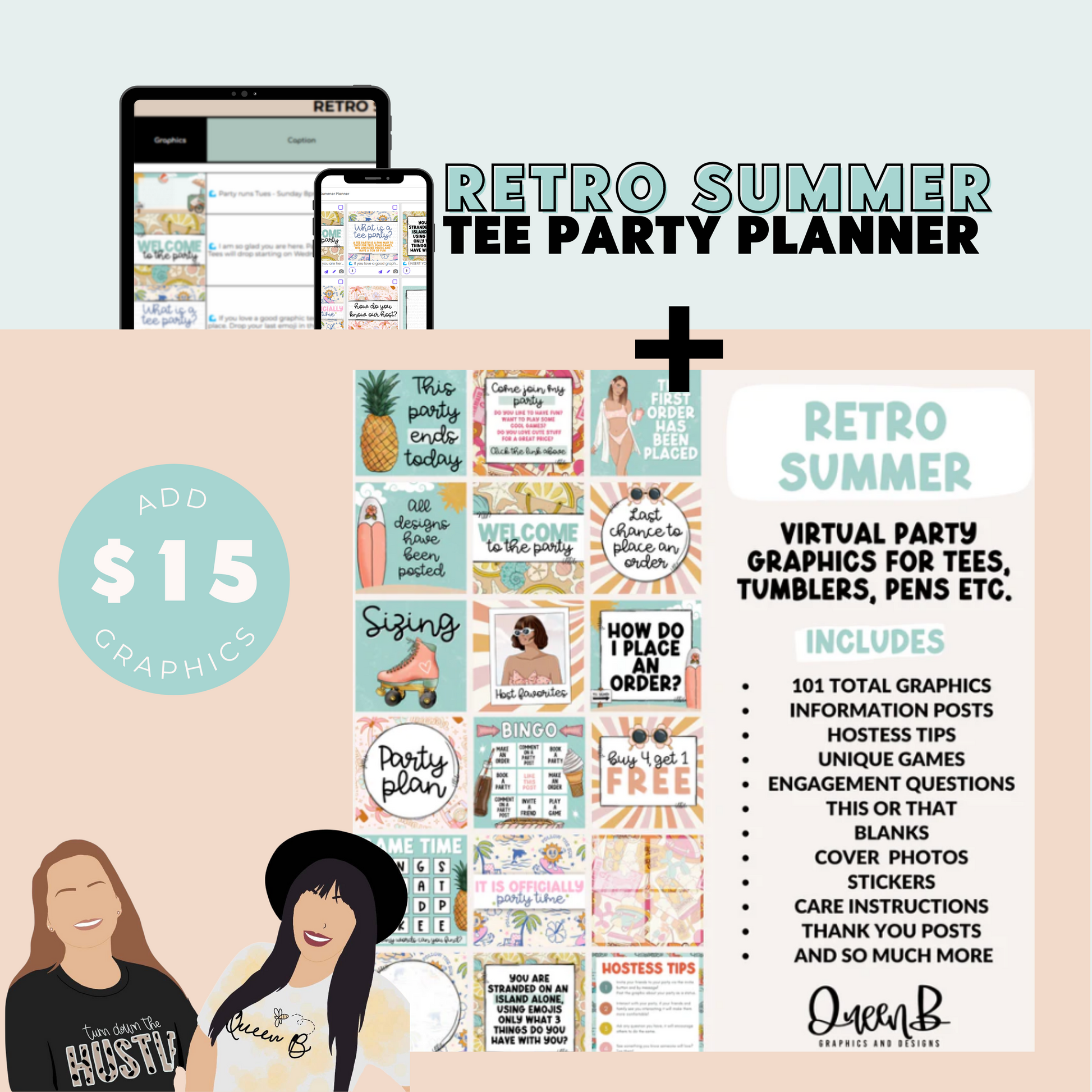 Retro Summer Tee Party Planner | Sun Kissed Virtual Assistant