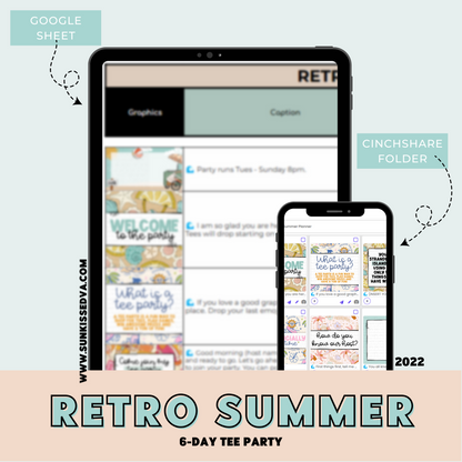Retro Summer Tee Party Planner | Sun Kissed Virtual Assistant
